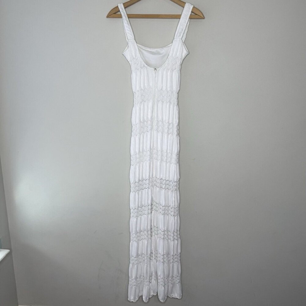 Show Me Your Mumu Harlow White Lace Maxi Dress Bridal Travel Sexy Long Lined - Picture 6 of 11